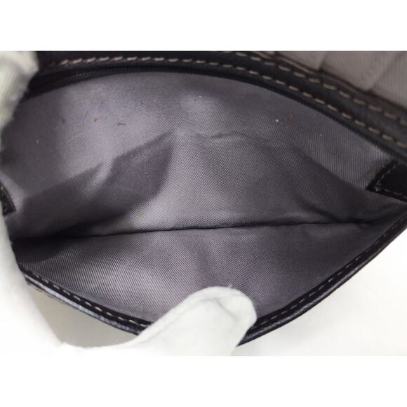 Fossil Black Pebbled Leather Zipper Closure Credit Card ID Window Bifold Wallet - Picture 11 of 15